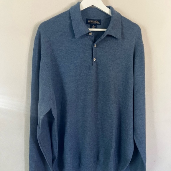 Brooks Brothers Blue Crewneck Sweater merino wool 312 - Picture 8 of 10